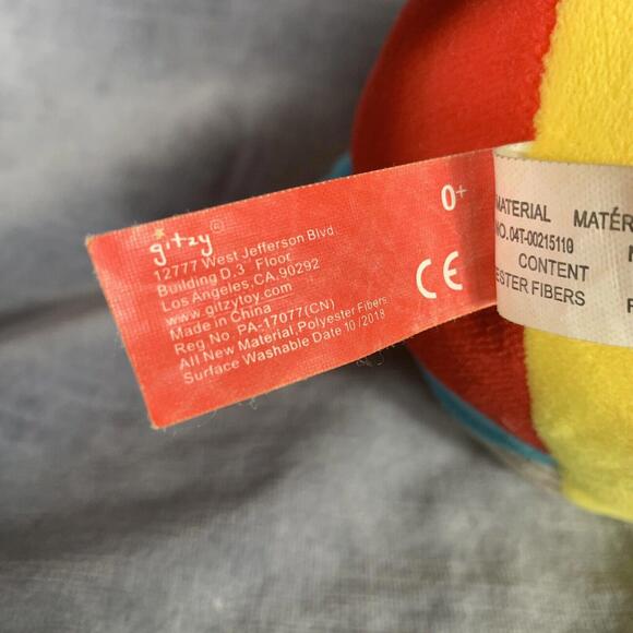 Gitzy Baby Elephant Rattle Plush Ball Sensory Nursery Toy Stuffed Animal - Picture 4 of 5